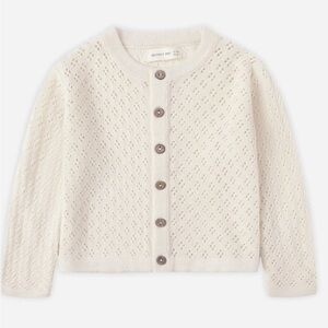 Quincy Mae Ivory Knit Kids Cardigan